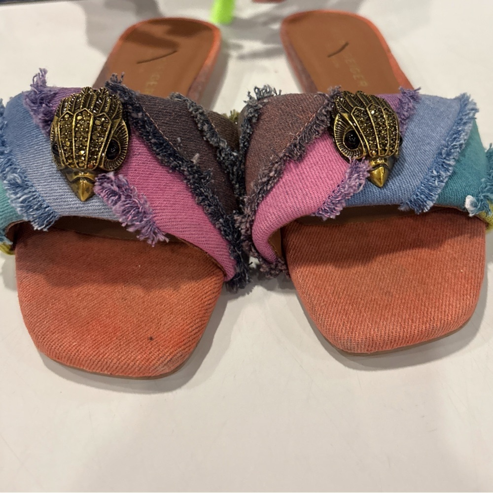 Kurt Geiger Kensington Denim Flat Sandal - Picture 2 of 2